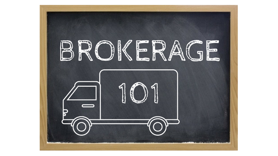 Chalk board drawing of a truck with text- Brokerage 101